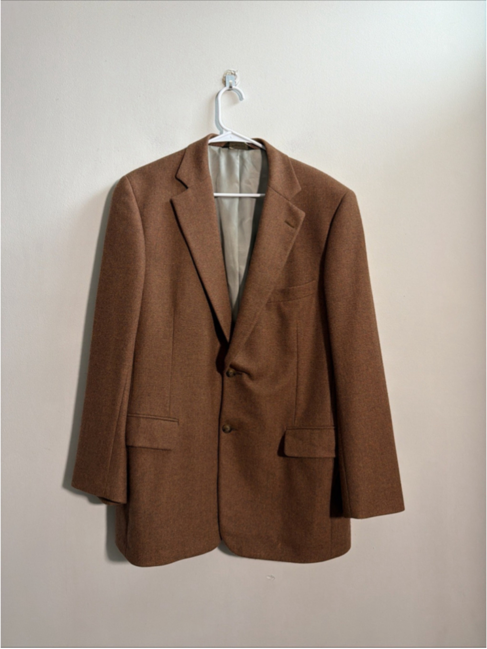 EUC MEN’S PAUL STUART CASHMERE BLAZER SUIT SIZE 42 TALL 42 ORANGE BURNT COAT